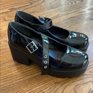 Seychelles Black Patent Mary Jane Platform Shoes